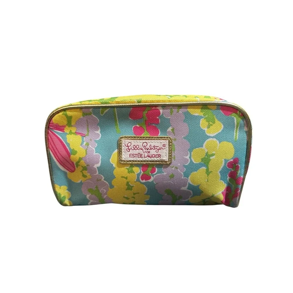 Estee Lauder x  LILLY PULITZER Floral Multicolor Makeup Bag EUC